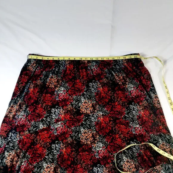 CJ Banks Skirt Womens 3X Floral Print Midi Flowy - Picture 10 of 12